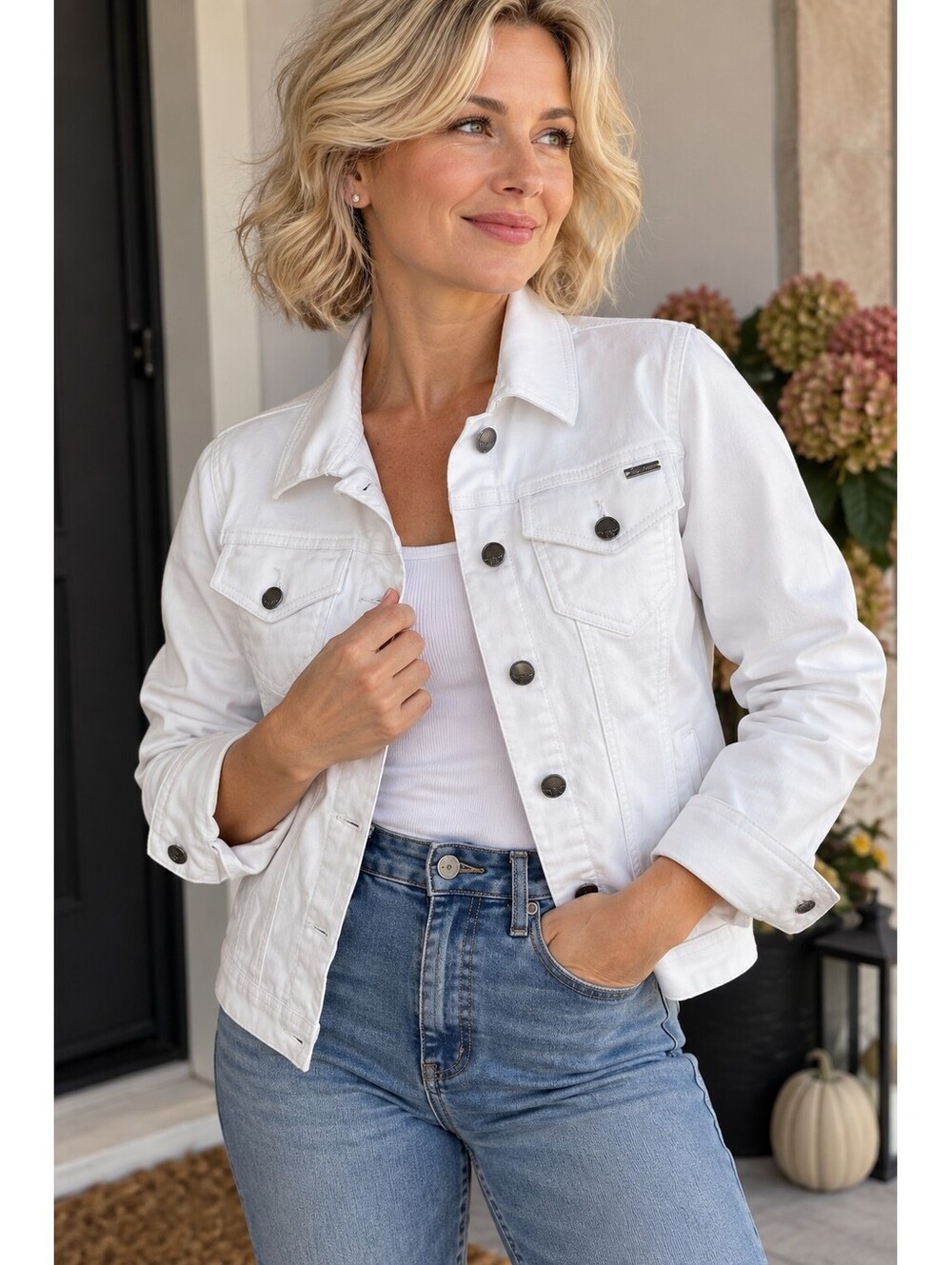 Foxy Jeans White Denim Jacket M